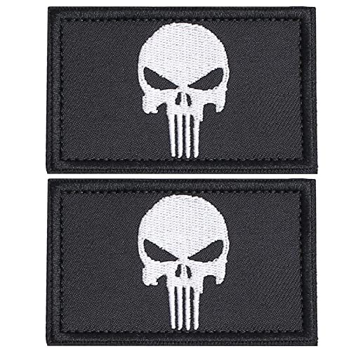 GYGYL 2PCS Dead Skull Patch Tactical Morale Hook & Loop Patches for Tactical Military Uniform Tactical Bag Jacket Jeans Hat von GUYI