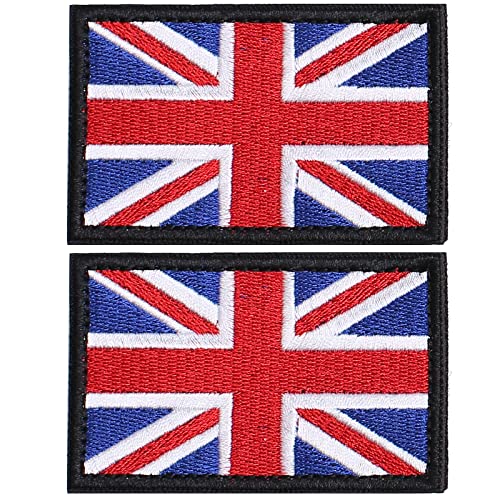 GYGYL 2PCS Tactical Great British Union Jack Patch, England Flag Patch, Tactical Morale Patches Hook and Loop Applique for Military Uniform Tactical Bag Jacket Jeans Hat von GUYI
