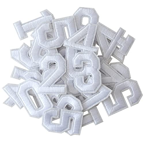 GYGYL 30 Pieces Iron on Numbers Patches, White Number Patches, Numbers 0-9 Applique for Clothes, Dress, Hat, Socks, Jeans, DIY Accessories GYGYL 30 Pieces Iron on Numbers Patches, White Number Patches, Numbers 0-9 Applique for Clothes, Dress, Hat, Socks, Jeans, DIY Accessories von GUYI