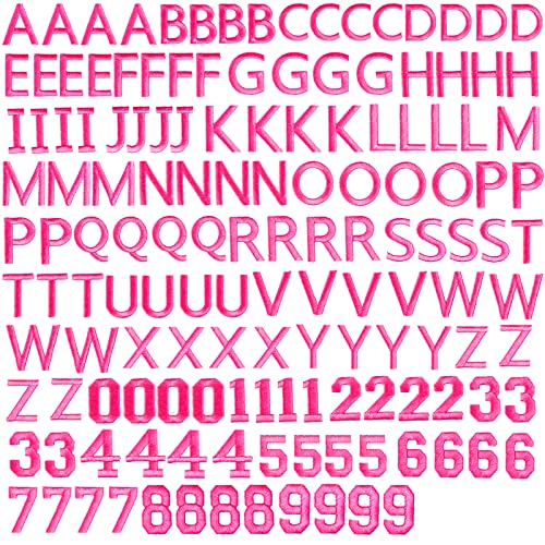GYGYL Aufnäher zum Aufbügeln mit Buchstaben (A–Z) und Ziffern 0–9), Applikationen für Kleidung, Kleid, Hut, Socken, Jeans, DIY-Zubehör, Pink, 144 Stück von GUYI