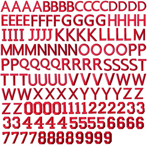 GYGYL Aufnäher zum Aufbügeln mit Buchstaben A–Z, Zahlen 0–9, Applikation für Kleidung, Kleid, Hut, Socken, Jeans, DIY-Zubehör, Rot, 144 Stück GYGYL Aufnäher zum Aufbügeln mit Buchstaben A–Z, Zahlen 0–9, Applikation für Kleidung, Kleid, Hut, Socken, Jeans, DIY-Zubehör, Rot, 144 Stück von GUYI