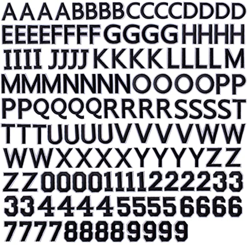 GYGYL Aufnäher zum Aufbügeln mit Buchstaben A–Z, Zahlen 0–9, Applikation für Kleidung, Kleid, Hut, Socken, Jeans, DIY-Zubehör, Schwarz, 144 Stück GYGYL Aufnäher zum Aufbügeln mit Buchstaben A–Z, Zahlen 0–9, Applikation für Kleidung, Kleid, Hut, Socken, Jeans, DIY-Zubehör, Schwarz, 144 Stück von GUYI