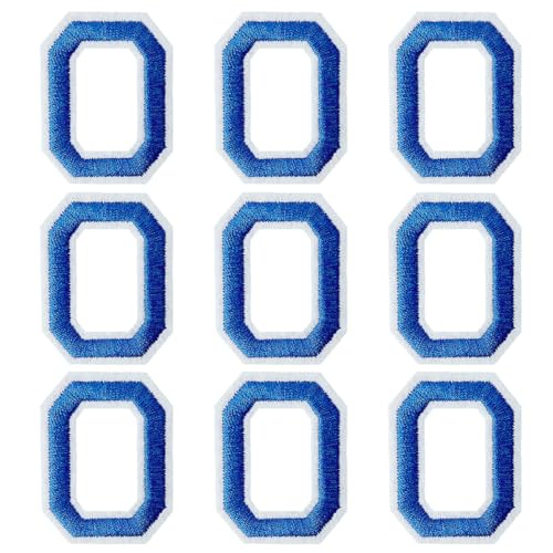 GUYI GYGYL Buchstaben zum Aufbügeln, 9 Stück 5,1 cm blaue Buchstaben "O" Patches, Alphabet bestickter Aufnäher für Kleidung, Kleid, Hut, Socken, Jeans, DIY-Zubehör, Blue von GUYI