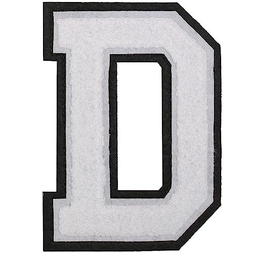 GYGYL Chenille-Buchstaben-Aufnäher, zum Aufbügeln, große Buchstabenaufnäher für Team-Kostüm-Dekoration, Höhe 11,4 cm, schwarzer Rand, Buchstabe D, 3 Stück GYGYL Chenille-Buchstaben-Aufnäher, zum Aufbügeln, große Buchstabenaufnäher für Team-Kostüm-Dekoration, Höhe 11,4 cm, schwarzer Rand, Buchstabe D, 3 Stück von GUYI