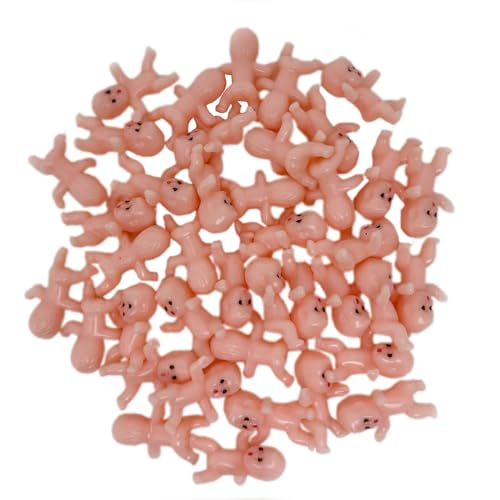 GUYOMM King Cake Babies Mini-Kunststoff-Babys, 3 cm, geeignet für Babypartys, Eiswürfel, Spiele, Karneval, Party-Dekorationen (weiß), 50 Stück von GUYOMM