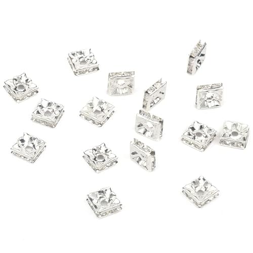 50 Stück/Los 4 6 8 10 mm Strass-Kristall, rund, lose Distanzperlen für Schmuck, DIY, Herstellung von Armbändern, Halsketten, Zubehör, quadratisch, silberfarben, 4 mm, 50 Stück 50 Stück/Los 4 6 8 10 mm Strass-Kristall, rund, lose Distanzperlen für Schmuck, DIY, Herstellung von Armbändern, Halsketten, Zubehör, quadratisch, silberfarben, 4 mm, 50 Stück von GUYOS