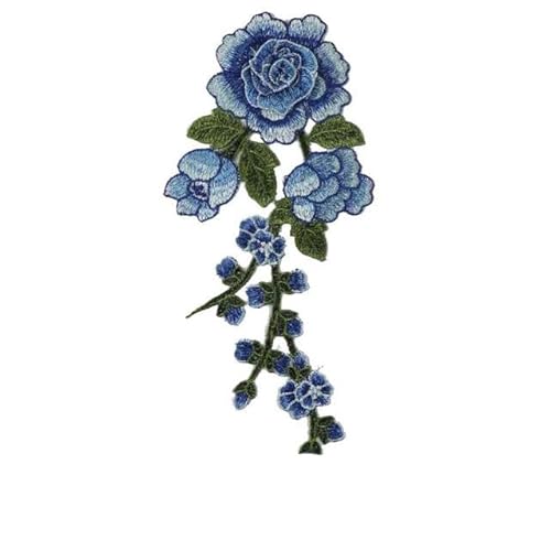 Blumen-Applikation, bestickt, zum Aufnähen, für Kleidung, Kleid, Mode, Aufkleber, DIY-Dekoration, Rosen/Schmetterling, Reparatur, Scrapbooking, 1 Stück, Blau 01 Blumen-Applikation, bestickt, zum Aufnähen, für Kleidung, Kleid, Mode, Aufkleber, DIY-Dekoration, Rosen/Schmetterling, Reparatur, Scrapbooking, 1 Stück, Blau 01 von GUYOS