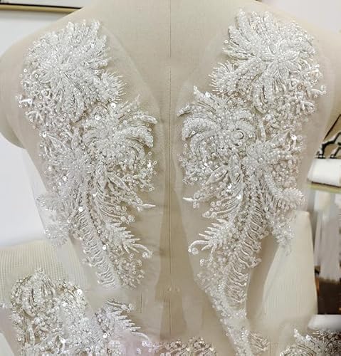 GUYOS Weiße 3D-Perlen zum Aufnähen, 1 Paar, Flügelform, Hochzeit, Brautspitze, Strasssteine, Kristalle, Applikationen, Aufnäher zum Nähen von DIY-Hochzeitskleidern, Ballkleidern GUYOS Weiße 3D-Perlen zum Aufnähen, 1 Paar, Flügelform, Hochzeit, Brautspitze, Strasssteine, Kristalle, Applikationen, Aufnäher zum Nähen von DIY-Hochzeitskleidern, Ballkleidern von GUYOS