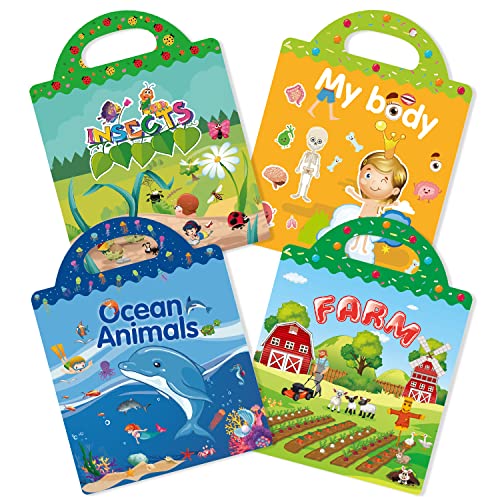 GUYUCOM 4 Pack Stickerbuch ab 2 3 4 5 6 Jahre Sticker Book Set Meerestiere Körperteil Insekt Bauernhof Spielzeug für Kinder Lerngeschenke Kinderspielzeug Weihnachten Geburtstag Geschenke GUYUCOM 4 Pack Stickerbuch ab 2 3 4 5 6 Jahre Sticker Book Set Meerestiere Körperteil Insekt Bauernhof Spielzeug für Kinder Lerngeschenke Kinderspielzeug Weihnachten Geburtstag Geschenke von GUYUCOM