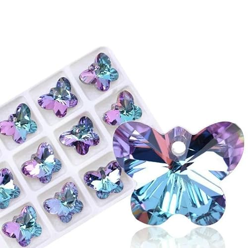 10 Stück 14,0 mm neue Schmetterlingsanhänger Perlen Glas Schmetterling Charms Edelsteine Kristall für Mode Damen DIY Schmuckherstellung Ohrring Halskette-Violett 10 Stück 14,0 mm neue Schmetterlingsanhänger Perlen Glas Schmetterling Charms Edelsteine Kristall für Mode Damen DIY Schmuckherstellung Ohrring Halskette-Violett von GVEKJ