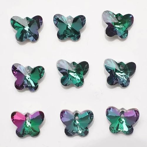 10 Stück 14,0 mm neue Schmetterlingsanhänger Perlen Glas Schmetterling Charms Edelsteine Kristall für Mode Frauen DIY Schmuckherstellung Ohrring Halskette-grün rot 10 Stück 14,0 mm neue Schmetterlingsanhänger Perlen Glas Schmetterling Charms Edelsteine Kristall für Mode Frauen DIY Schmuckherstellung Ohrring Halskette-grün rot von GVEKJ