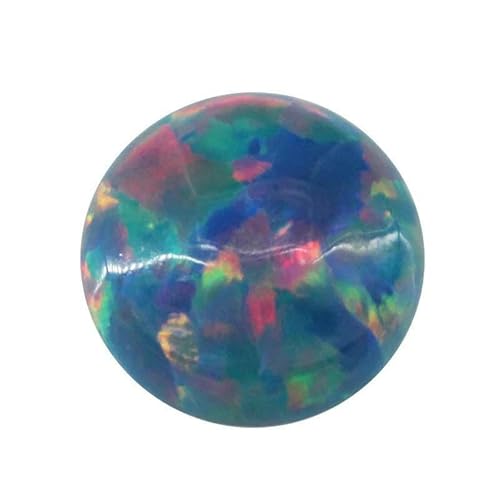 10 Stück Opal-Loseperlen, Steine, flache Basis, Cabochon, Schmuck, gemischte synthetische Edelsteine, runde, mehrfarbige Opale, 1–6 mm, 10 Stück von GVEKJ