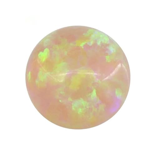 10 Stück Opal-Loseperlen, Steine, flache Basis, Cabochon, Schmuck, gemischte synthetische Edelsteine, runde, mehrfarbige Opale, 8C, 5 mm, 10 Stück von GVEKJ