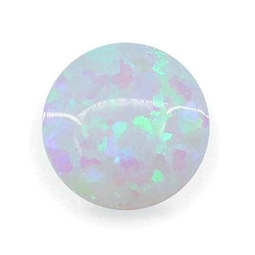 10 Stück Opal lose Perlen Steine flache Basis Cabochon Schmuck gemischte synthetische Edelsteine Stein rund mehrfarbige Opale-OP16-7mm 10 Stück von GVEKJ