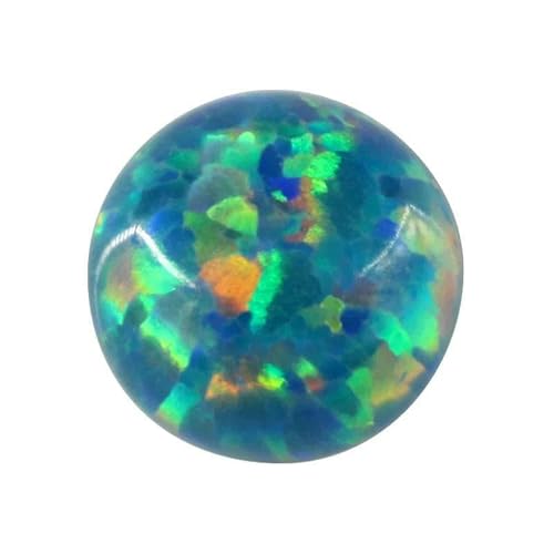 10 Stück Opal lose Perlen Steine flache Basis Cabochon Schmuck gemischte synthetische erstellte Edelsteine Stein rund mehrfarbige Opale-OP02-7mm 10 Stück von GVEKJ