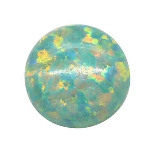 10 Stück Opal lose Perlen Steine flache Basis Cabochon Schmuck gemischte synthetische erstellte Edelsteine Stein runde mehrfarbige Opale-OP03-7mm 10 Stück von GVEKJ