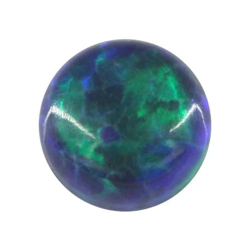 10 Stück Opal lose Perlen Steine flache Basis Cabochon Schmuck gemischte synthetische erstellte Edelsteine Stein runde mehrfarbige Opale-OP13-5mm 10 Stück von GVEKJ