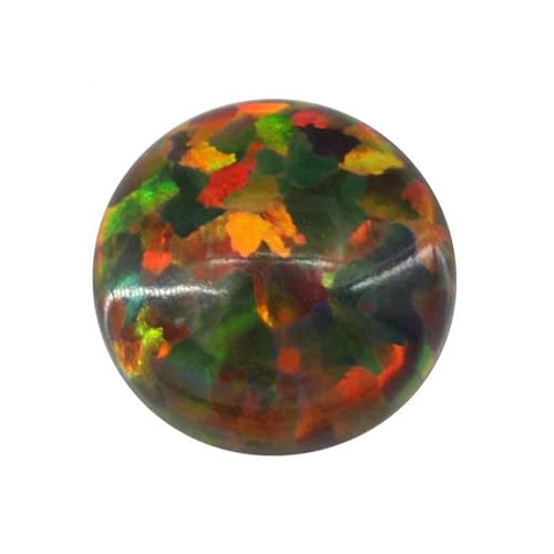 10 Stück Opal lose Perlen Steine flache Basis Cabochon Schmuck gemischte synthetische erstellte Edelsteine Stein runde mehrfarbige Opale-OP15-7mm 10 Stück von GVEKJ
