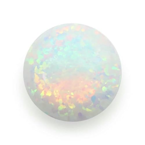 10 Stück Opal lose Perlen Steine flache Basis Cabochon Schmuck gemischte synthetische erstellte Edelsteine Stein runde mehrfarbige Opale-OP17-8,0 mm 10 Stück von GVEKJ