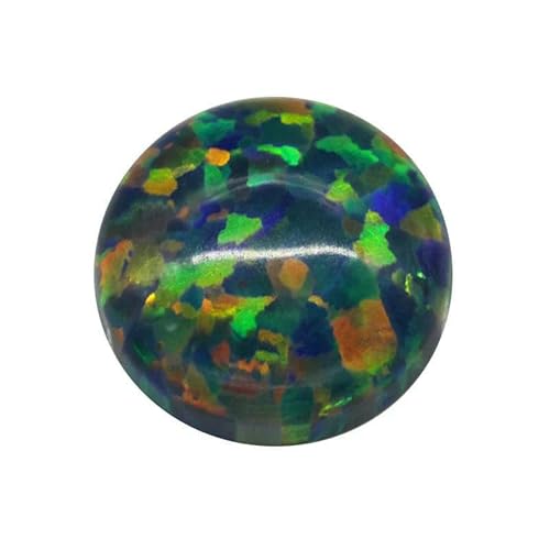 10 Stück Opal lose Perlen Steine flache Basis Cabochon Schmuck gemischte synthetische erstellte Edelsteine Stein runde mehrfarbige Opale-OP35-3,0 mm 10 Stück von GVEKJ