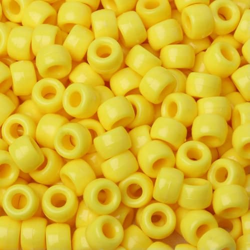 100 Stück 6 x 9 mm bunte Ponyperlen, modische Acrylperlen mit großem Loch, für Kinder, zum Selbermachen von Armbändern und Halsketten, zum Basteln von Mädchenhaarperlen, Stil 25 – 6 x 9 mm, 100 Stü von GVEKJ