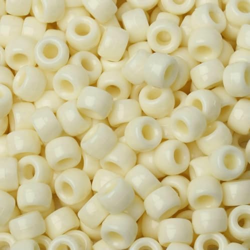 100 Stück 6 x 9 mm bunte Ponyperlen, modische Acrylperlen mit großem Loch, für Kinder, zum Selbermachen von Armbändern und Halsketten, zum Basteln von Mädchenhaarperlen, Stil 26 – 6 x 9 mm, 100 Stü von GVEKJ