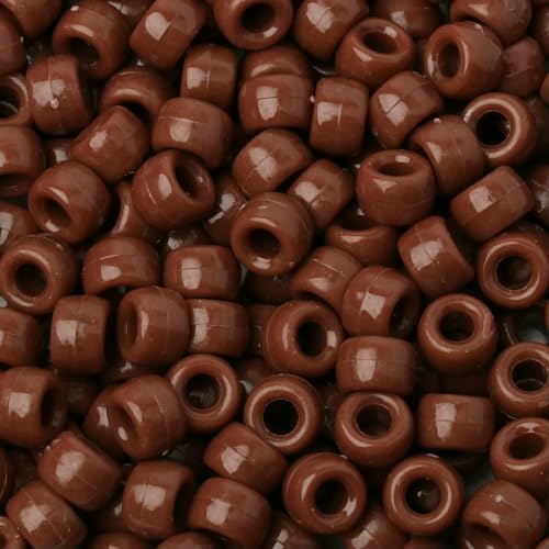 100 Stück 6 x 9 mm bunte Ponyperlen, modische Acrylperlen mit großem Loch, für Kinder, zum Selbermachen von Armbändern und Halsketten, zum Basteln von Mädchenhaarperlen, Stil 29, 6 x 9 mm, 200 Stück von GVEKJ