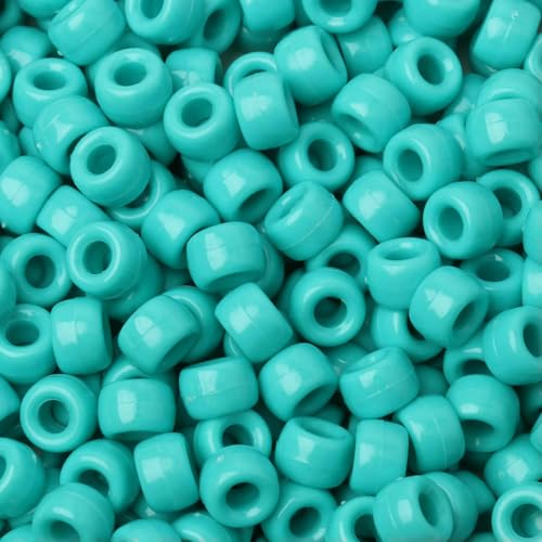 100 Stück 6 x 9 mm bunte Ponyperlen, modische Acrylperlen mit großem Loch, für Kinder, zum Selbermachen von Armbändern und Halsketten, zum Basteln von Mädchenhaarperlen, Stil 32, 6 x 9 mm, 100 Stück von GVEKJ