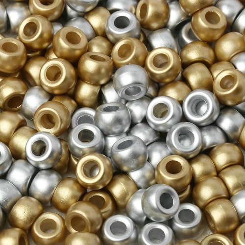 100 Stück 6 x 9 mm bunte Ponyperlen, modische Acrylperlen mit großem Loch, für Kinder, zum Selbermachen von Armbändern und Halsketten, zum Basteln von Mädchenhaarperlen, Stil 38, 6 x 9 mm, 100 Stück von GVEKJ