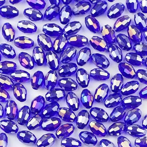 100 Stück Reiskörner, hochwertige österreichische Kristallperlen, 4 x 6 mm, ovale Form, Glas-Abstandshalter, lose Perlen, Schmuckherstellung, Armband, DIY, Dunkelblau 100 Stück Reiskörner, hochwertige österreichische Kristallperlen, 4 x 6 mm, ovale Form, Glas-Abstandshalter, lose Perlen, Schmuckherstellung, Armband, DIY, Dunkelblau von GVEKJ