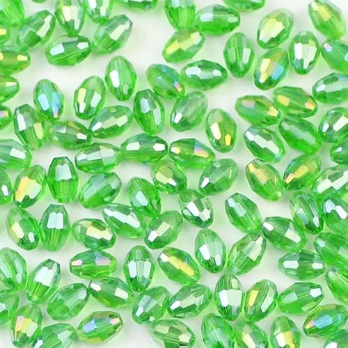 100 Stück Reiskörner, hochwertige österreichische Kristallperlen, 4 x 6 mm, ovale Form, Glas-Abstandshalter, lose Perlen, Schmuckherstellung, Armband, DIY, Grün 100 Stück Reiskörner, hochwertige österreichische Kristallperlen, 4 x 6 mm, ovale Form, Glas-Abstandshalter, lose Perlen, Schmuckherstellung, Armband, DIY, Grün von GVEKJ