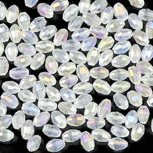 100 Stück Reiskörner, hochwertige österreichische Kristallperlen, 4 x 6 mm, ovale Form, Glas-Abstandshalter, lose Perlen, Schmuckherstellung, Armband, DIY, Weiß 100 Stück Reiskörner, hochwertige österreichische Kristallperlen, 4 x 6 mm, ovale Form, Glas-Abstandshalter, lose Perlen, Schmuckherstellung, Armband, DIY, Weiß von GVEKJ