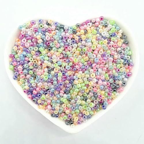1000 Stück (15 g) 2 mm Effekt des Creme-Charms, tschechische Glasperlen, DIY-Armband, Halskette, Perlen für die Schmuckherstellung, Zubehör-15 von GVEKJ