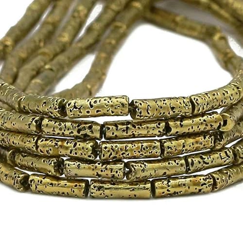 13 x 4,0 mm langer Zylinder aus Lava-Naturstein, roségoldfarben, bronzefarben, runde Abstandshalter, lose Perlen zur Schmuckherstellung, DIY-Armbänder – Antikbronze – 13 x 4,0 mm, 28 Stück von GVEKJ