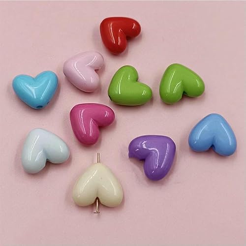 17 mm, 10 Stück/Beutel, große herzförmige Acrylperlen für die Schmuckherstellung, DIY, massiv, bunt, für Armbänder, Halsketten, Ohrringe, Anhänger – Mix – 17 mm von GVEKJ