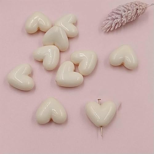 17 mm, 10 Stück/Beutel, große herzförmige Acrylperlen für die Schmuckherstellung, DIY, solide, bunte Armbänder, Halsketten, Ohrringe, Anhänger, Beige, 17 mm 17 mm, 10 Stück/Beutel, große herzförmige Acrylperlen für die Schmuckherstellung, DIY, solide, bunte Armbänder, Halsketten, Ohrringe, Anhänger, Beige, 17 mm von GVEKJ