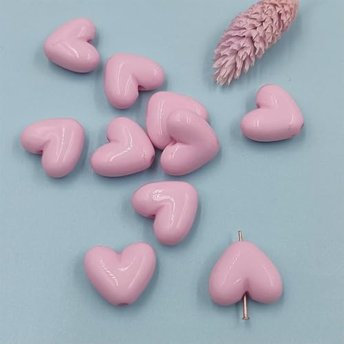 17 mm, 10 Stück/Beutel, große herzförmige Acrylperlen für die Schmuckherstellung, DIY, solide, bunte Armbänder, Halsketten, Ohrringe, Anhänger, Pink, 17 mm 17 mm, 10 Stück/Beutel, große herzförmige Acrylperlen für die Schmuckherstellung, DIY, solide, bunte Armbänder, Halsketten, Ohrringe, Anhänger, Pink, 17 mm von GVEKJ
