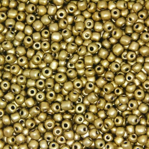 2 mm, 3,0 mm, 4,0 mm, einfarbig, tschechische Glasperlen, österreichischer Kristall, runde Perlen für Kinder, Schmuck, DIY-Zubehör, glänzendes Gold, 2 mm, 800 Stück von GVEKJ
