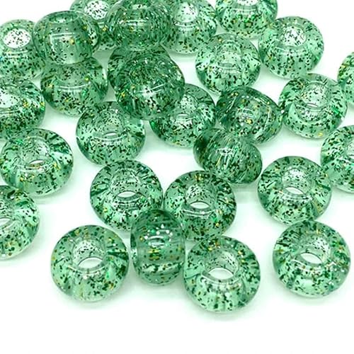 20 Stück/Los 15 x 9 mm großes Loch Acryl Oblate Lose Spacer Perlen für Schmuckherstellung Halsketten Ohrringe Armbänder Handmade-06 von GVEKJ