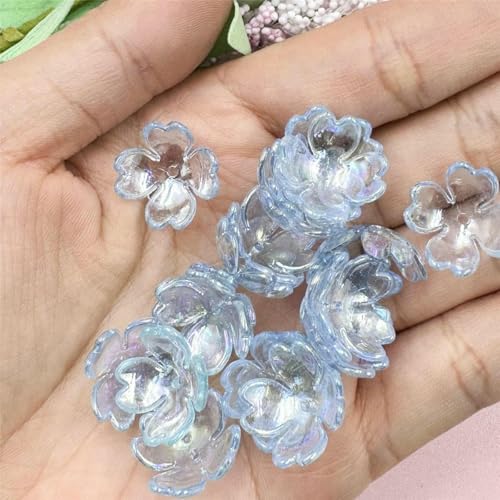 20 Stück 15,5 mm Blumen-Acrylperlenkappen-Anhänger für DIY-Schmuckherstellung, handgefertigt, für Ohrringe, Armbänder, Halsketten, Zubehör, Blau 20 Stück 15,5 mm Blumen-Acrylperlenkappen-Anhänger für DIY-Schmuckherstellung, handgefertigt, für Ohrringe, Armbänder, Halsketten, Zubehör, Blau von GVEKJ