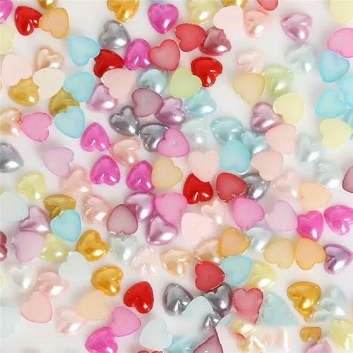 3–12 mm gemischte flache Herz-ABS-Perlen, flache Rückseite, Cabochons, Kuppel-Kamee für die Herstellung von DIY-Schmuck, blanke Basis, 6 mm von GVEKJ