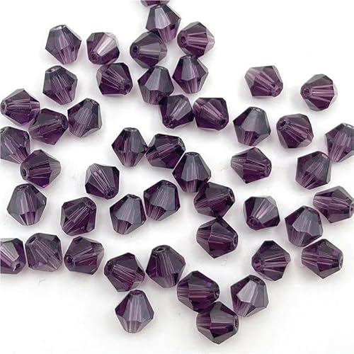 3 4 6 mm doppelkegelige österreichische Kristallperlen zur Schmuckherstellung, mehrfarbige facettierte Glas-Abstandsperlen für DIY-Zubehör – z10–6 mm (ca. 45 Stück) von GVEKJ