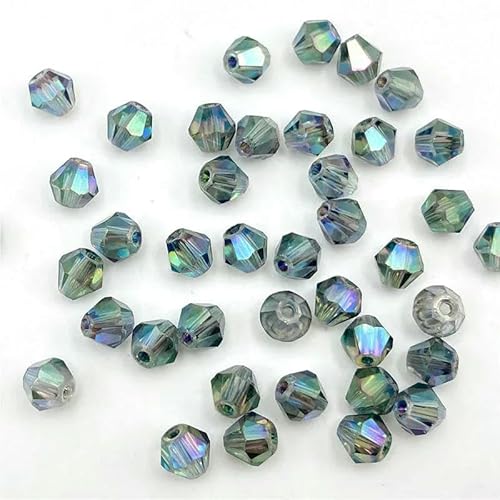 3 4 6 mm doppelkegelige österreichische Kristallperlen zur Schmuckherstellung, mehrfarbige facettierte Glas-Abstandsperlen für DIY-Zubehör – z41–6 mm (ca. 45 Stück) von GVEKJ