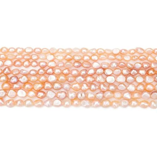 30–40 Stück/Los Weiß Rosa Lila Natürliche Süßwasser-Zuchtperlen Unregelmäßige Perlen für Frauen DIY Schmuckherstellung Halskette Armband-Rosa-6–7 mm 40 Stück von GVEKJ