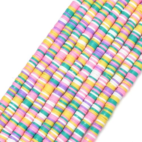 350 Stück 6 mm flache runde Polymer-Tonperlen, lose Abstandsperlen für die Schmuckherstellung, DIY-Handarbeiten, Armbänder, Halsketten, Ohrringe, H8743-5-350 Stück von GVEKJ