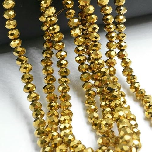 4,0 mm 140 Stück/Menge Rondelle Metallic Farbe Facettierte Glaskristallperlen für DIY Schmuckherstellung -093 von GVEKJ