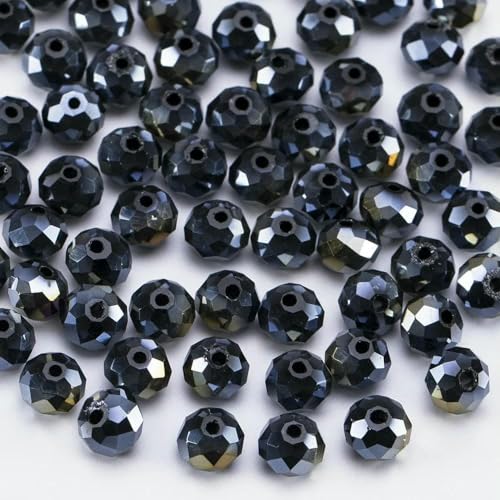 4 6 8 MM österreichische runde Rondell-Kristallperlen für DIY-Armband, Schmuckherstellung, Zubehör, Rad, facettierte Glasperlen-BZ001-29-8mm von GVEKJ