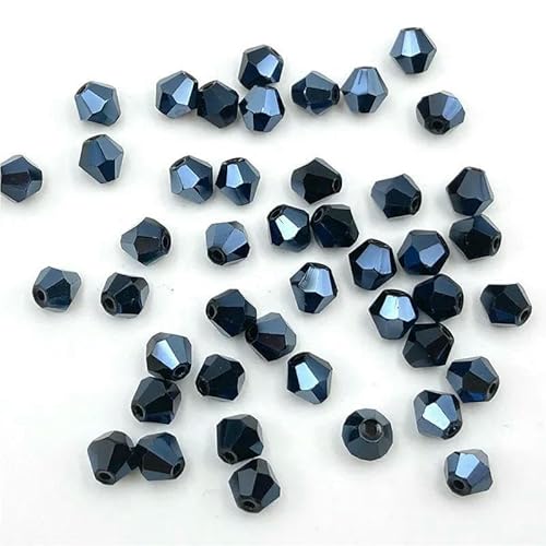 4 6 mm doppelkegelige österreichische Kristallperlen zur Schmuckherstellung, mehrfarbige facettierte Glas-Abstandsperlen für DIY-Zubehör – z40–6 mm (ca. 45 Stück) von GVEKJ