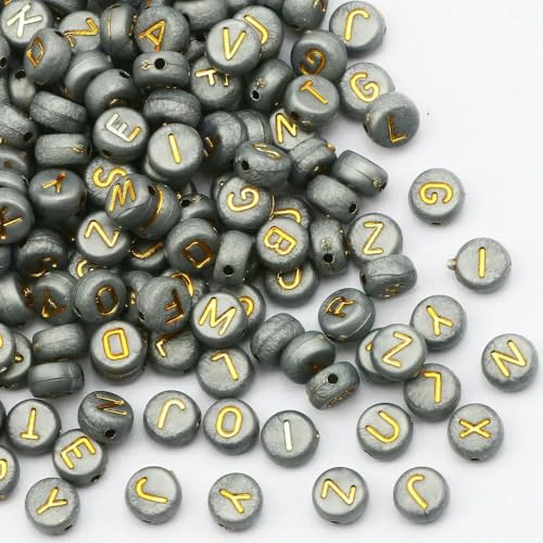 4 x 7 mm schwarze russische Buchstaben, Acrylperlen, weiß, rund, flach, Alphabet, lose Abstandsperlen für die Schmuckherstellung, DIY, handgefertigte Armbänder, B06588, 100 Stück 4 x 7 mm schwarze russische Buchstaben, Acrylperlen, weiß, rund, flach, Alphabet, lose Abstandsperlen für die Schmuckherstellung, DIY, handgefertigte Armbänder, B06588, 100 Stück von GVEKJ