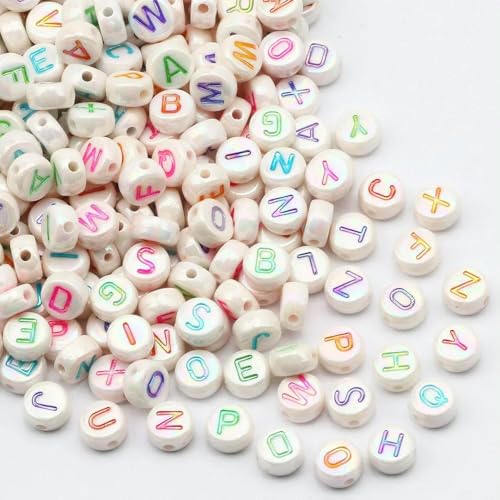 4 x 7 mm schwarze russische Buchstaben, Acrylperlen, weiß, rund, flach, Alphabet, lose Abstandsperlen für die Schmuckherstellung, DIY, handgefertigte Armbänder, B06618, 100 Stück 4 x 7 mm schwarze russische Buchstaben, Acrylperlen, weiß, rund, flach, Alphabet, lose Abstandsperlen für die Schmuckherstellung, DIY, handgefertigte Armbänder, B06618, 100 Stück von GVEKJ